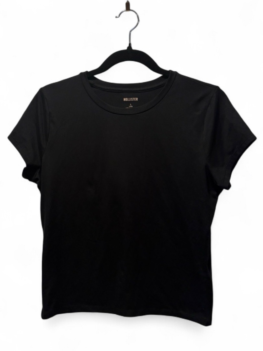 Hollister Black Super Soft Stretch Fitted Tee L Long